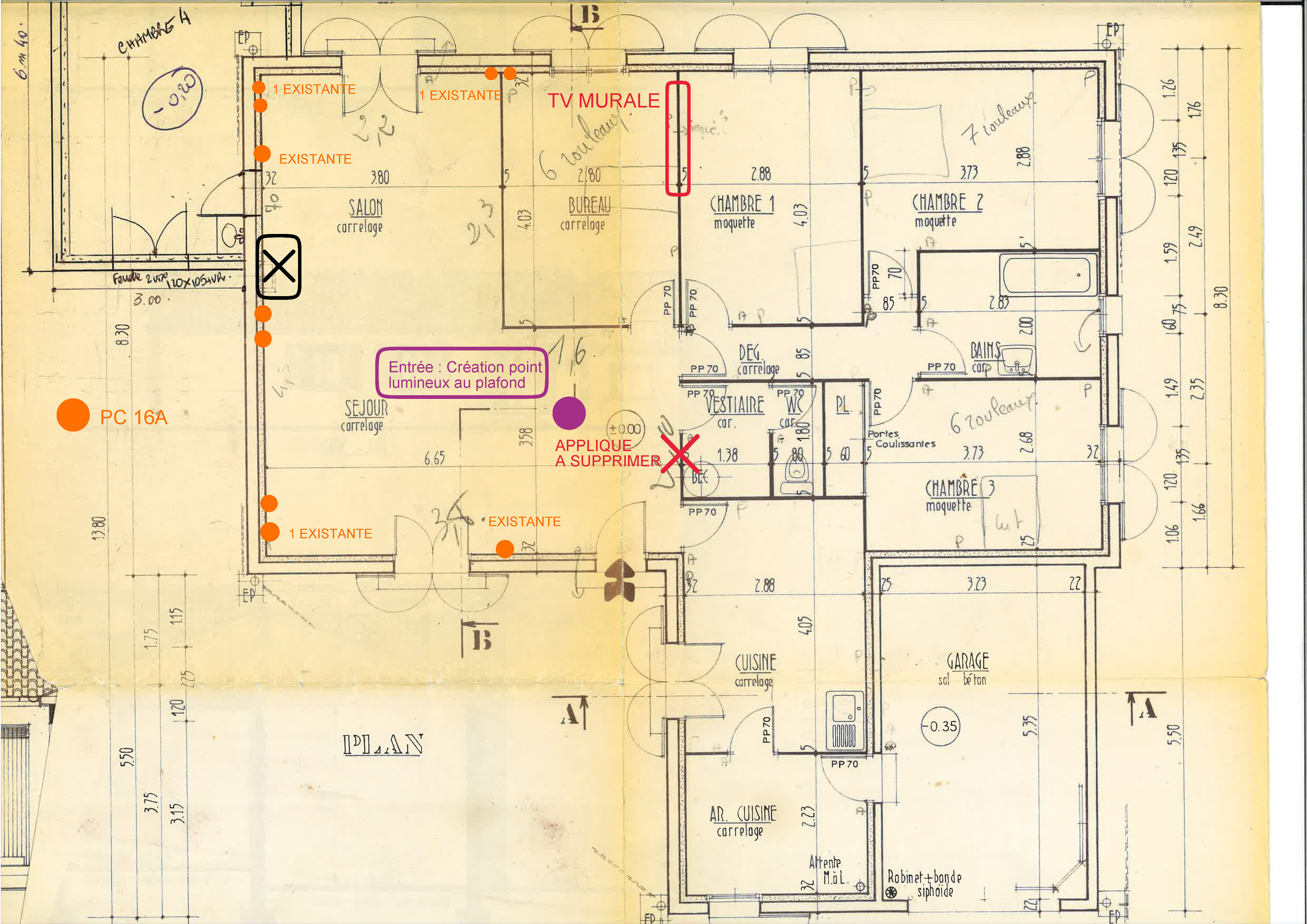 plan électrique avant travaux