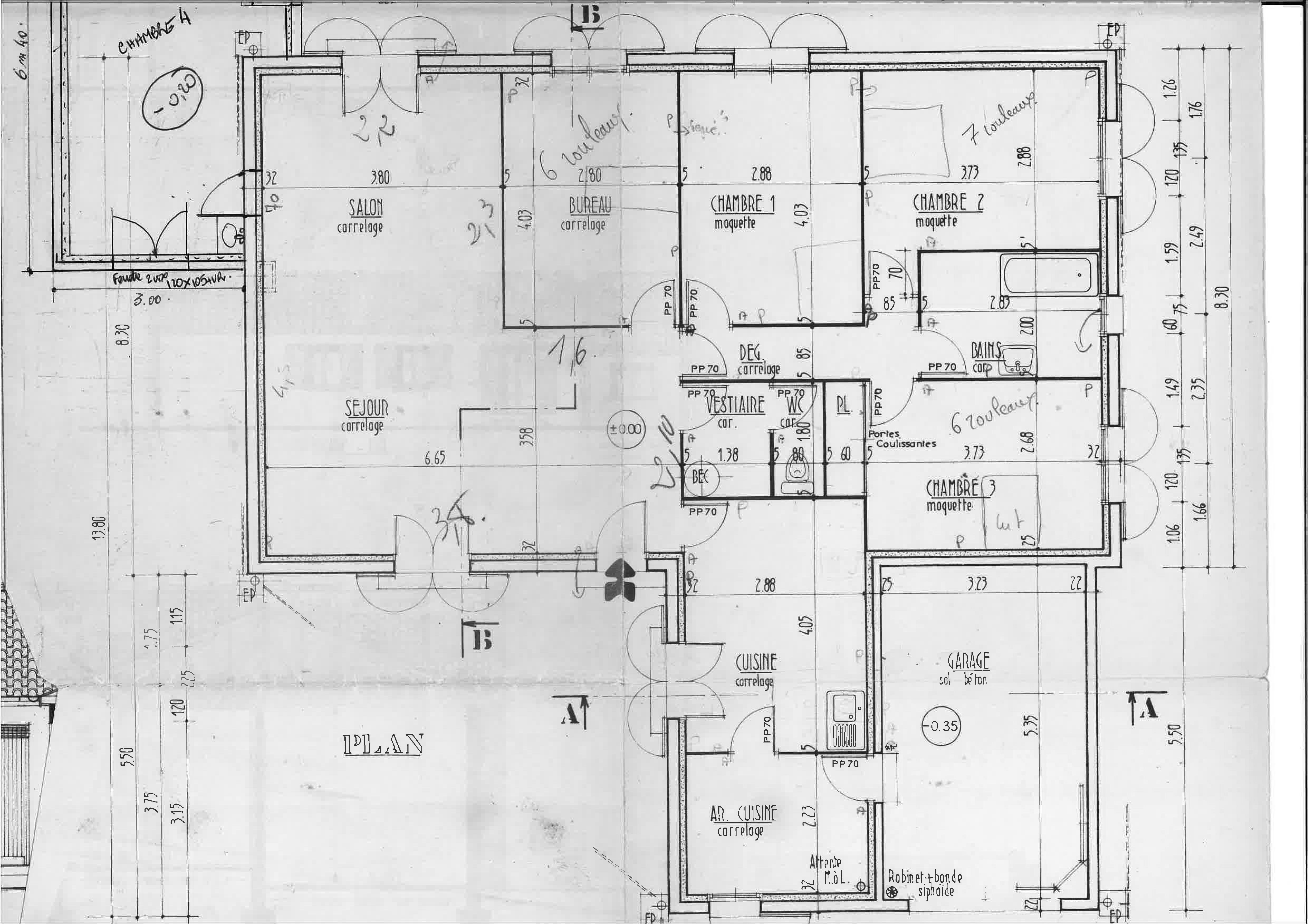 plan maison avant travaux